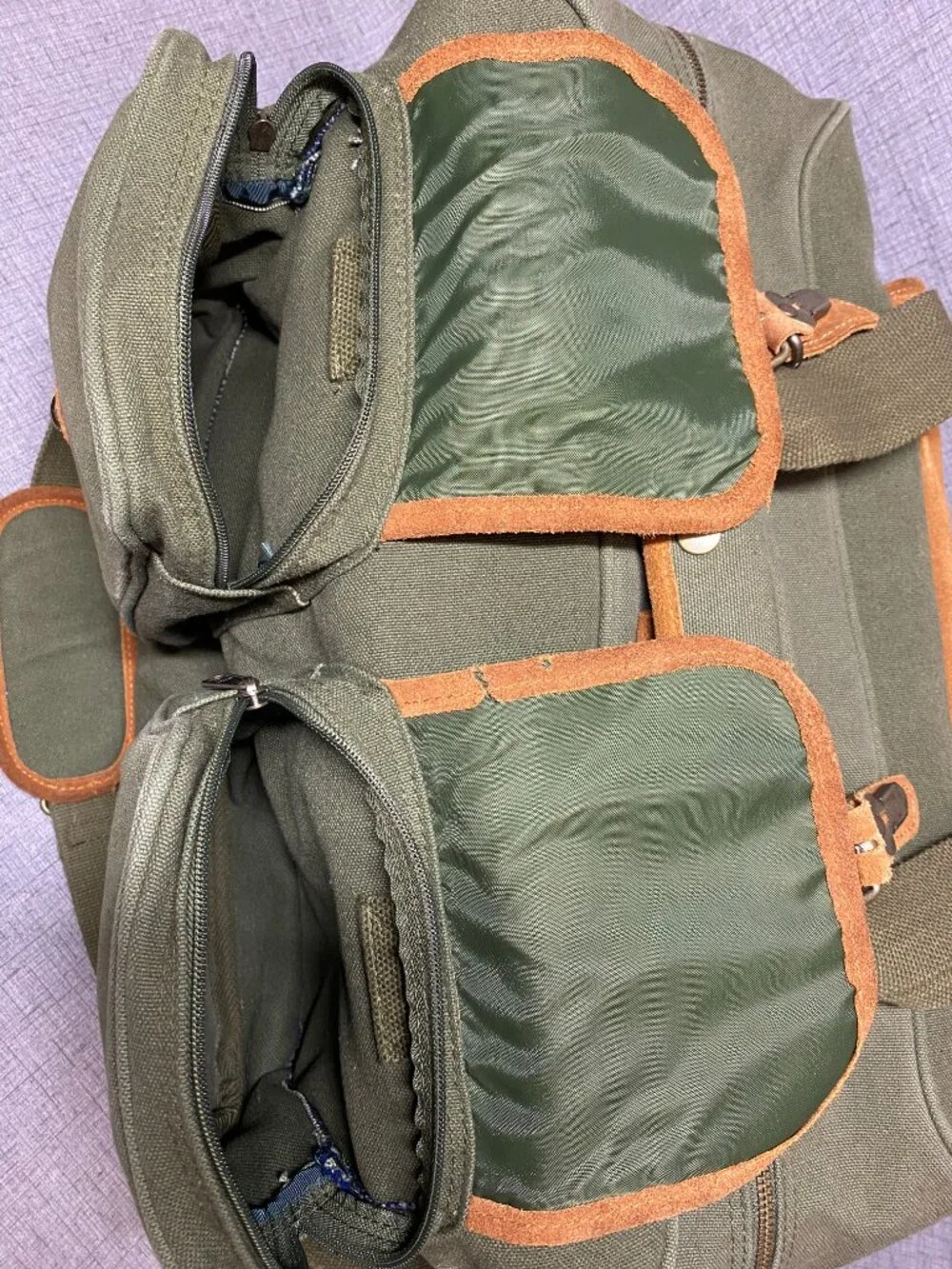 Vintage Eddie Bauer Duffle Bag for Travel Canvas Suede Duffel Bag Carry on Men